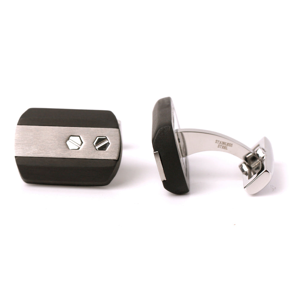 Ebony Series Steel Cufflinks - Models MM-E02 Elevate Your Style!
