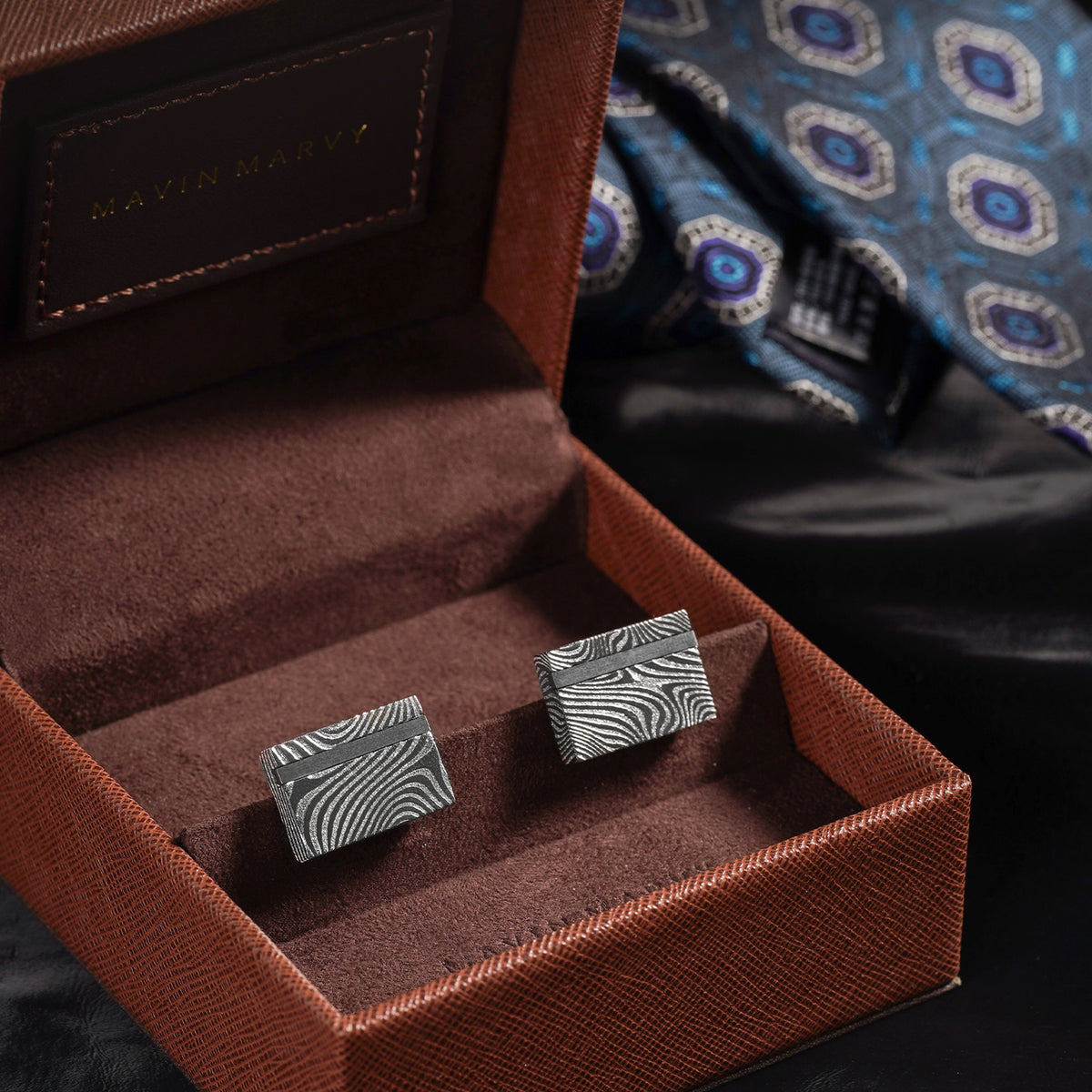 DAMASCUS STEEL Cufflinks - MM-DS01. Unparalleled Elegance