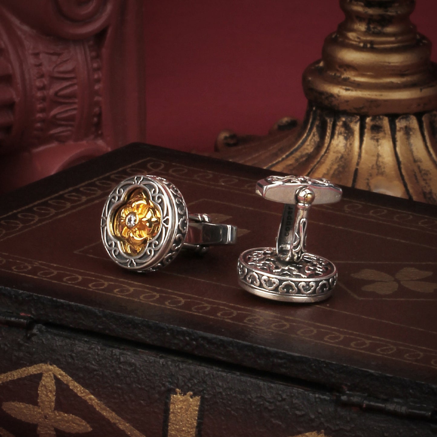 925 silver series cross iris cufflinks MM2220S