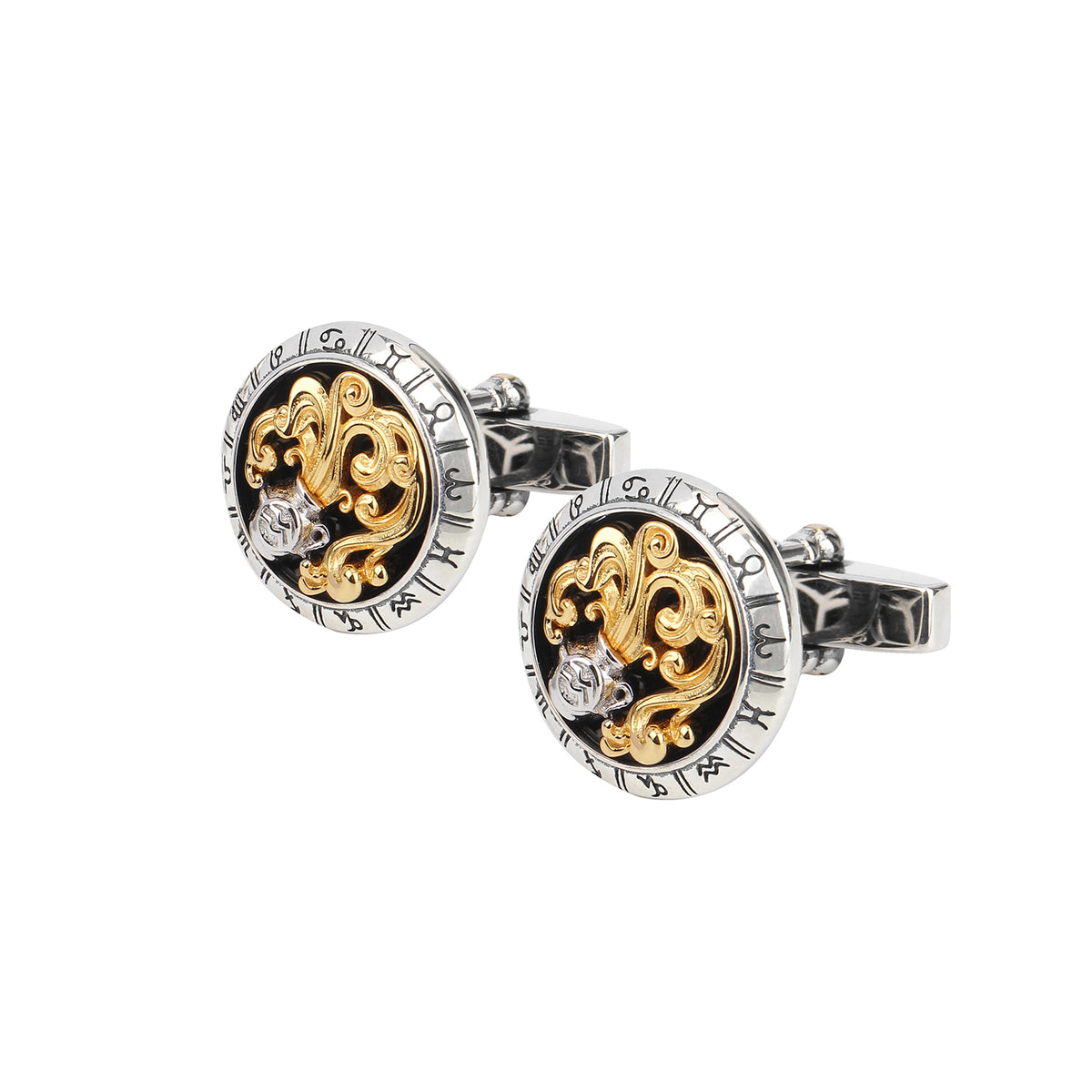 Astrology Aquarius twelve constellations series 925 silver cufflinks MM2223S