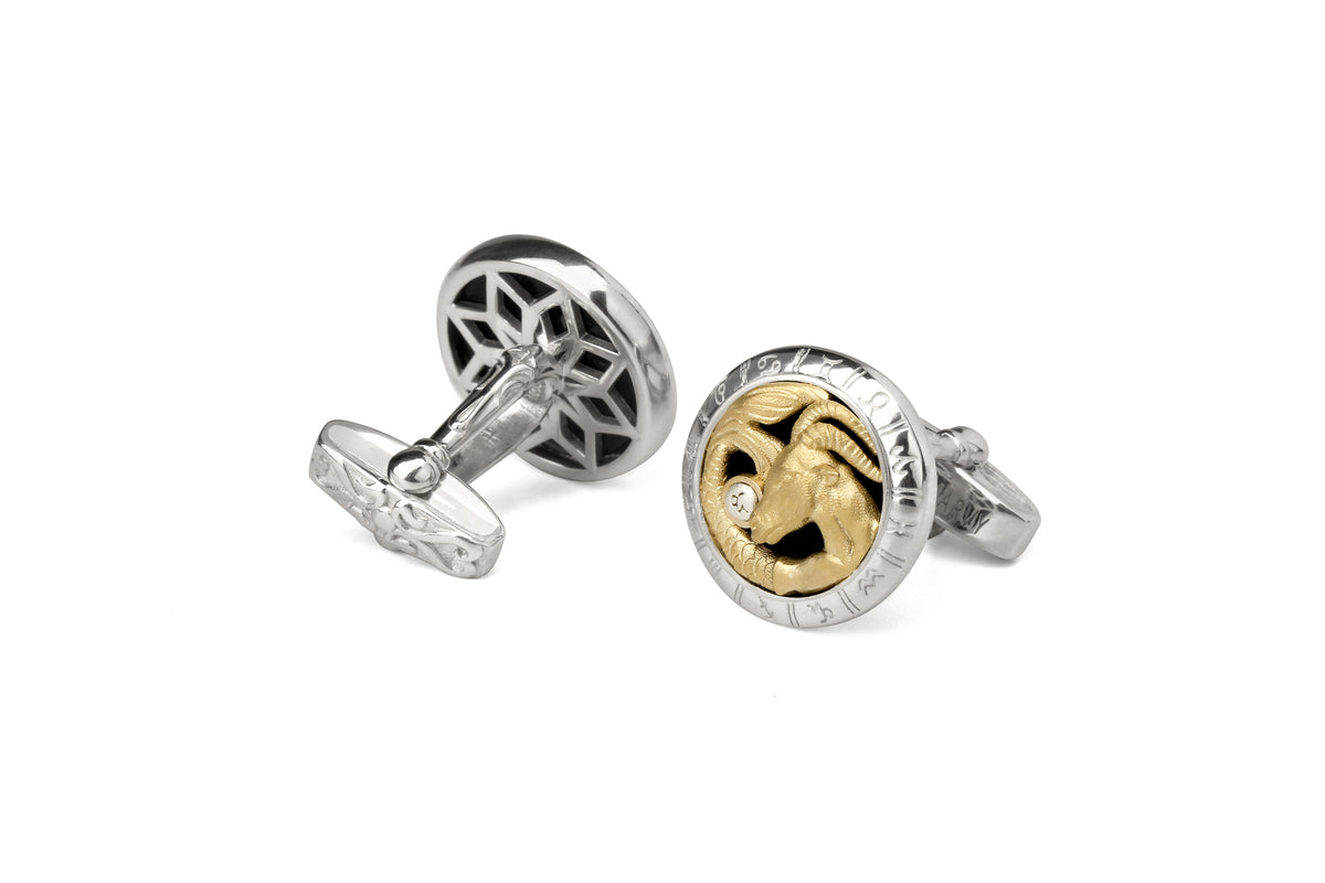 Astrology Capricorn twelve constellations series 925 silver cufflinks MM2305S