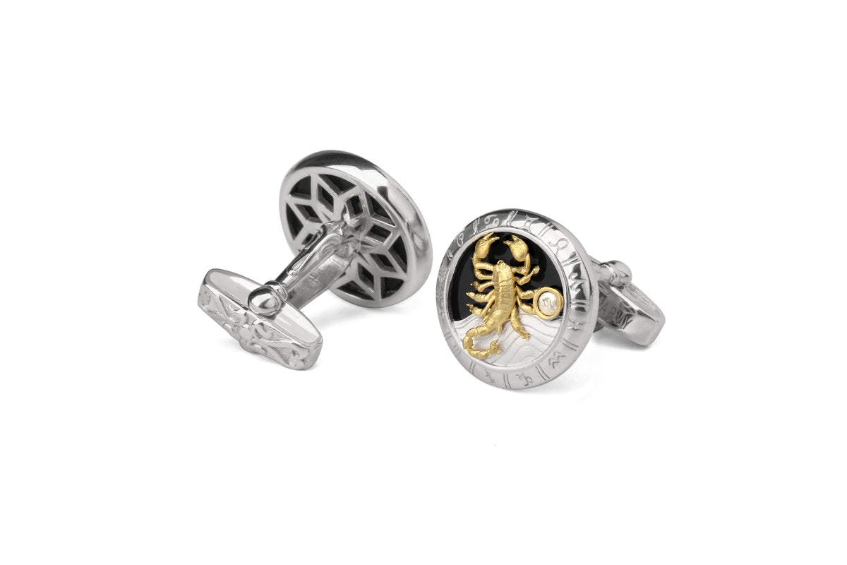 Astrology Scorpio twelve constellations series 925 silver cufflinks MM2308S