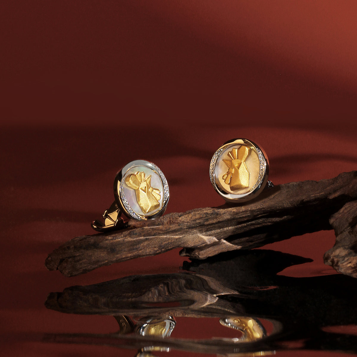 Mobius Series Zodiac Rooster Cufflinks MM2409S