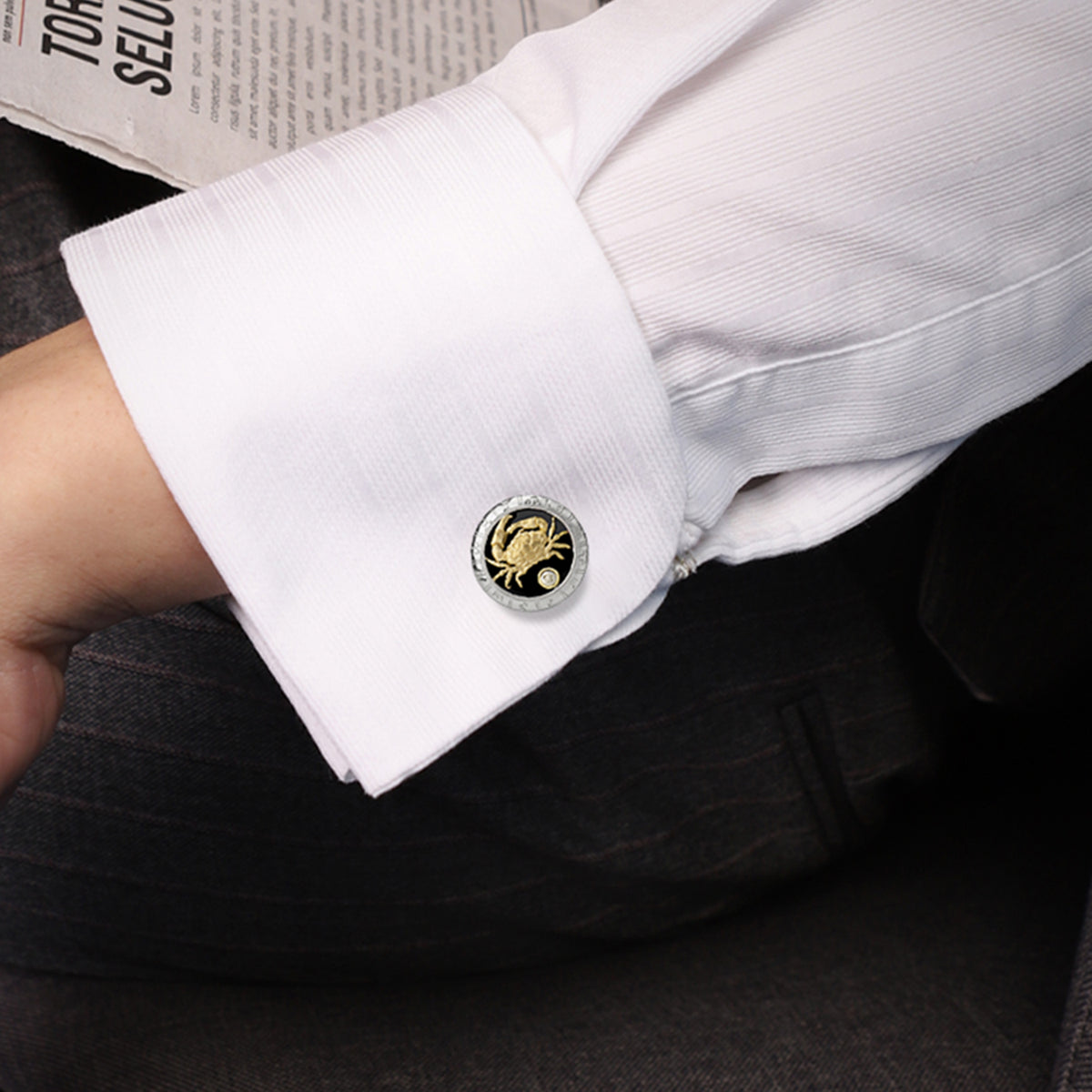 Astrology Cancer twelve constellations series 925 silver cufflinks MM2309S