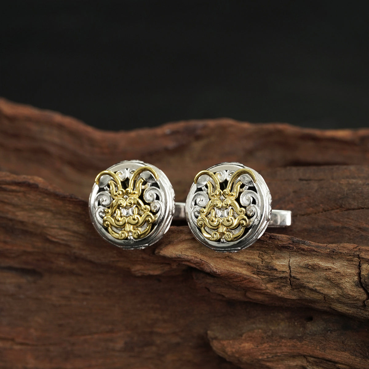 Bogu Pattern Series Mao Rabbit Cufflinks Twelve Zodiac Signs MM2317