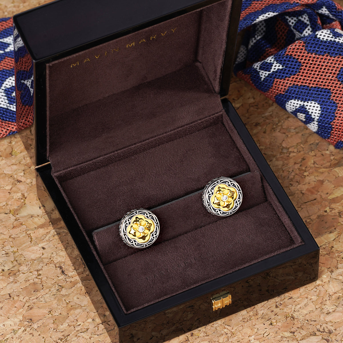 925 silver series cross iris cufflinks MM2220S