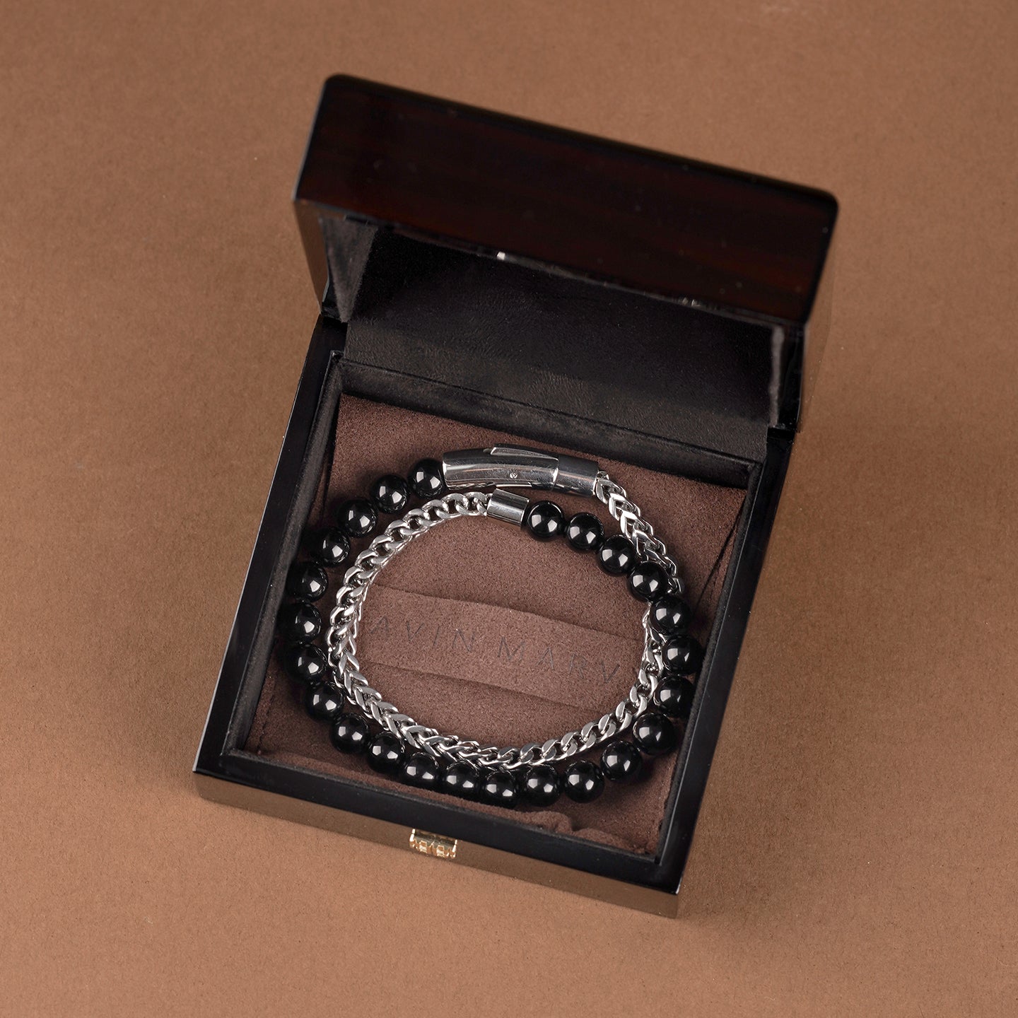 Tiger's Eye with Titanium Steel Bracelet MBR-2107235