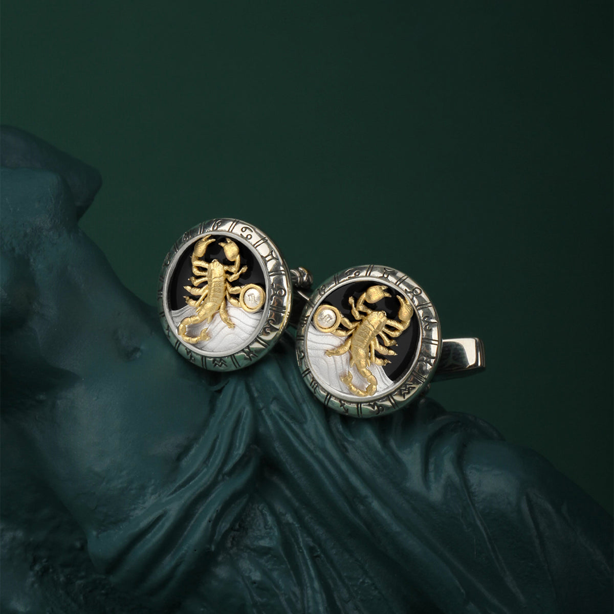 Astrology Scorpio twelve constellations series 925 silver cufflinks MM2308S