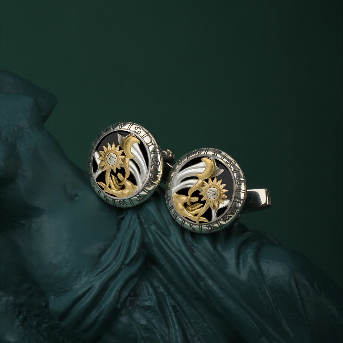 Astrology Libra twelve constellations series 925 silver cufflinks MM2311S