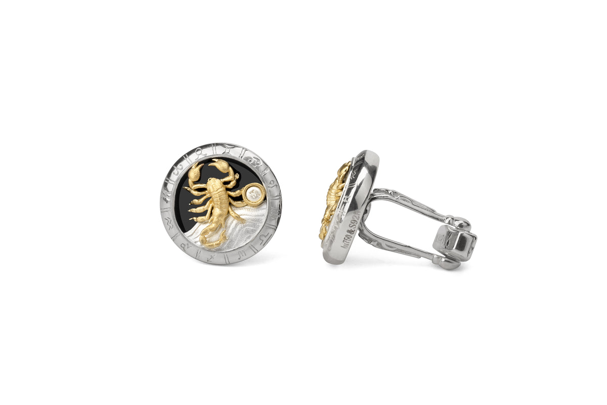 Astrology Scorpio twelve constellations series 925 silver cufflinks MM2308S