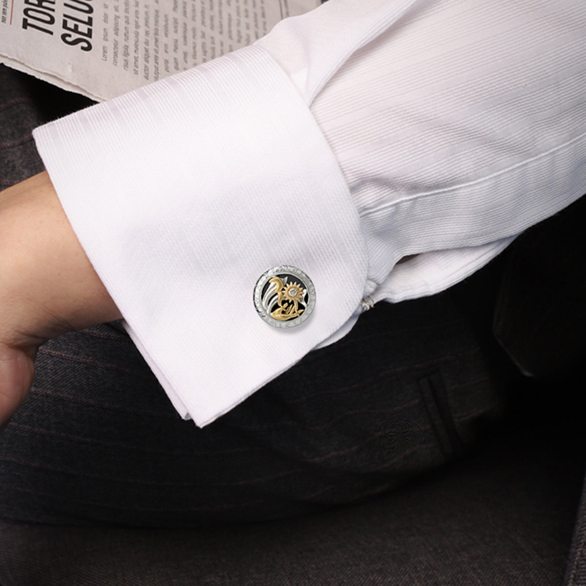 Astrology Libra twelve constellations series 925 silver cufflinks MM2311S