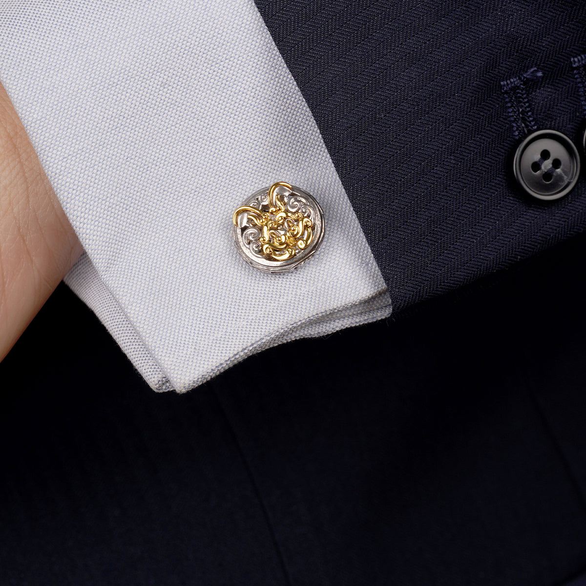 Bogu Pattern Series Mao Rabbit Cufflinks Twelve Zodiac Signs MM2317