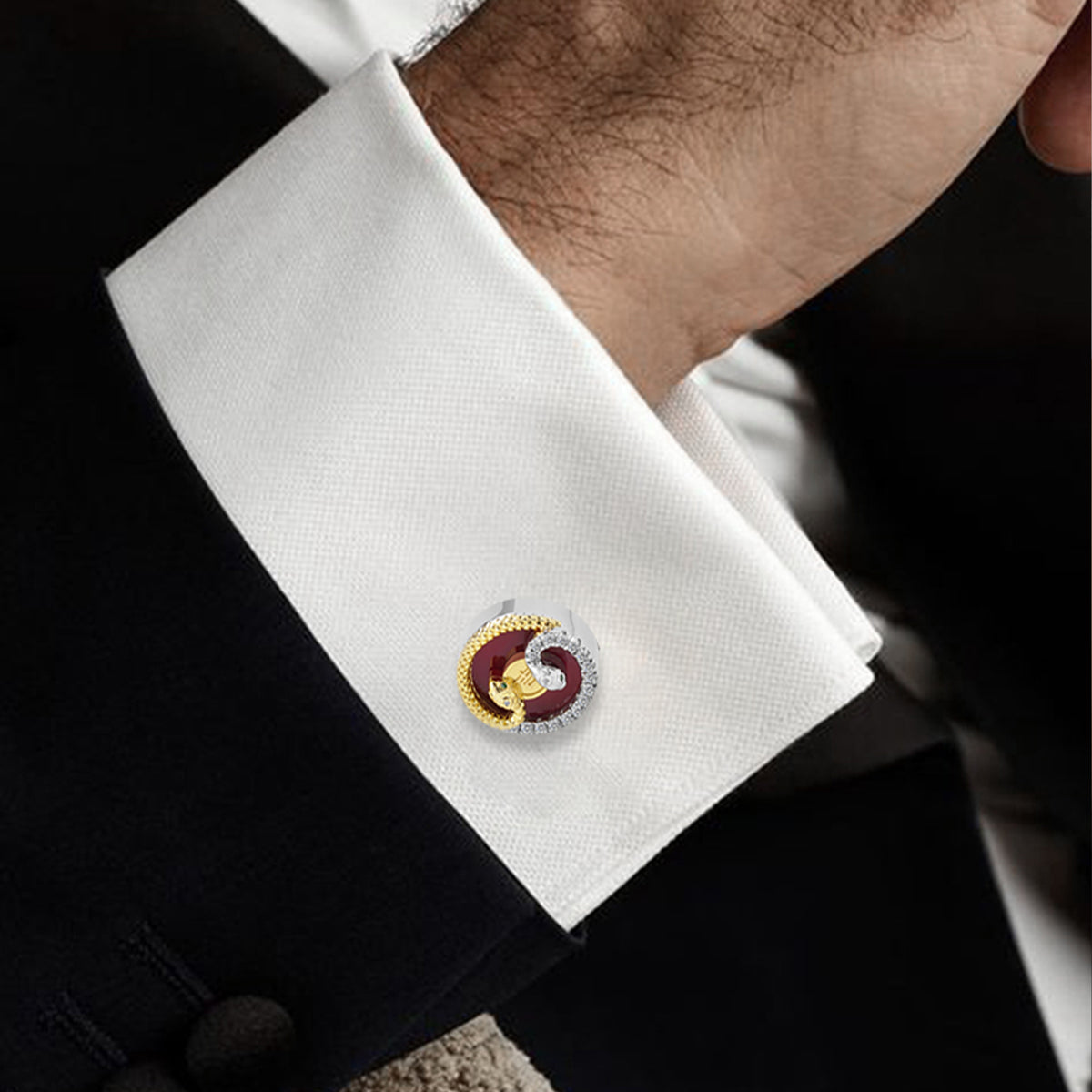 The Auspicious Spirit Snake cufflinks MM2501SG