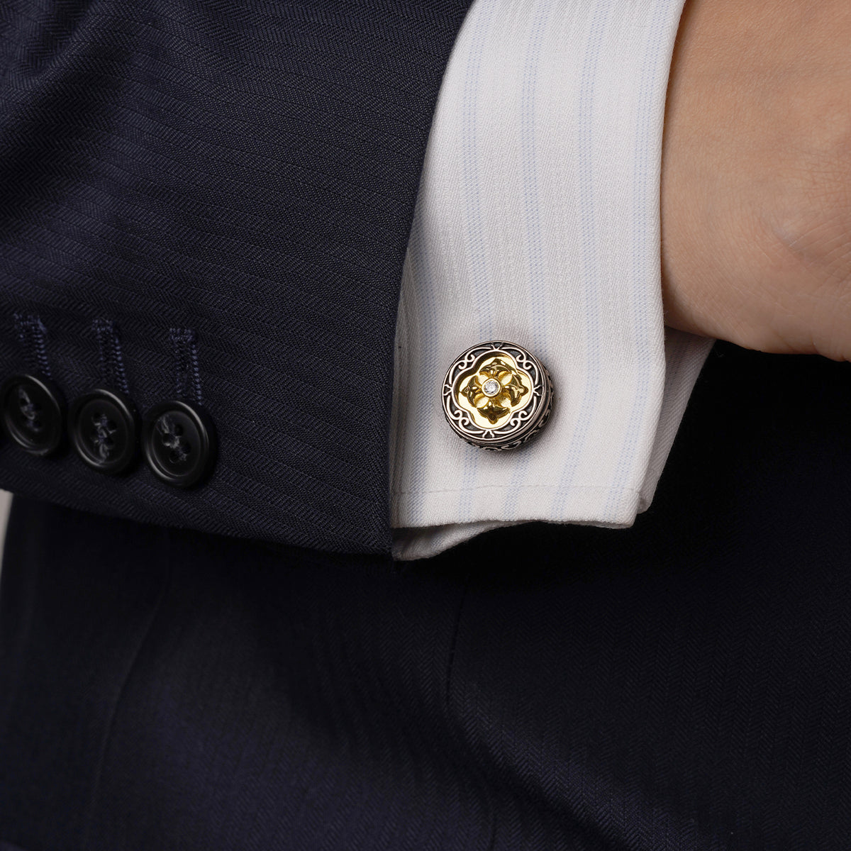 925 silver series cross iris cufflinks MM2220S