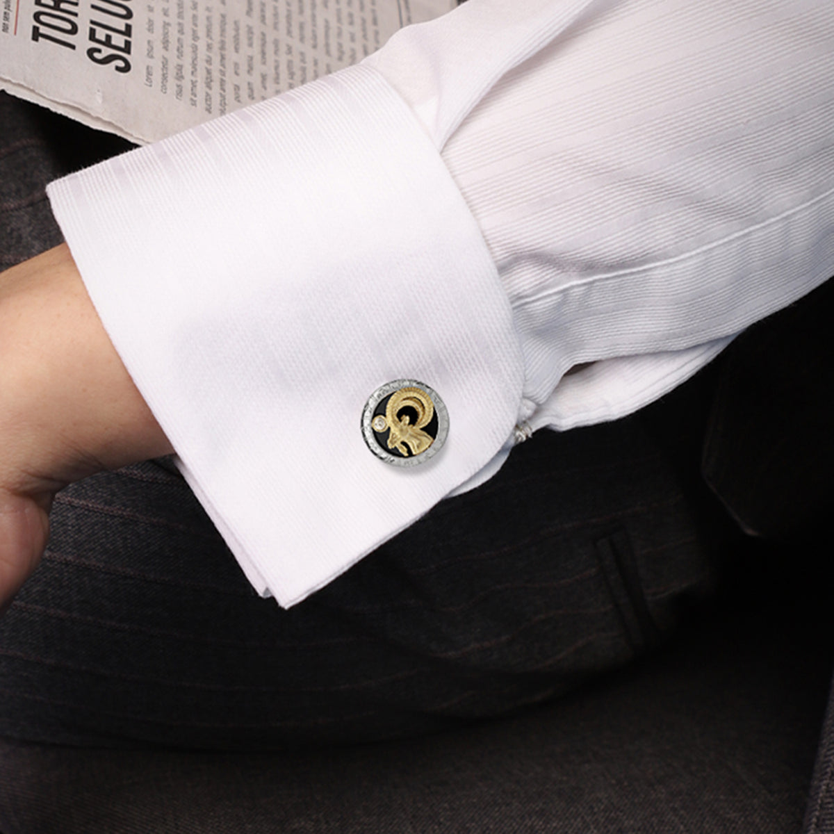 Astrology Aries twelve constellations series 925 silver cufflinks MM2307S