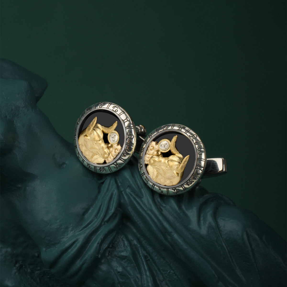 Astrology Taurus twelve constellations series 925 silver cufflinks MM2310S