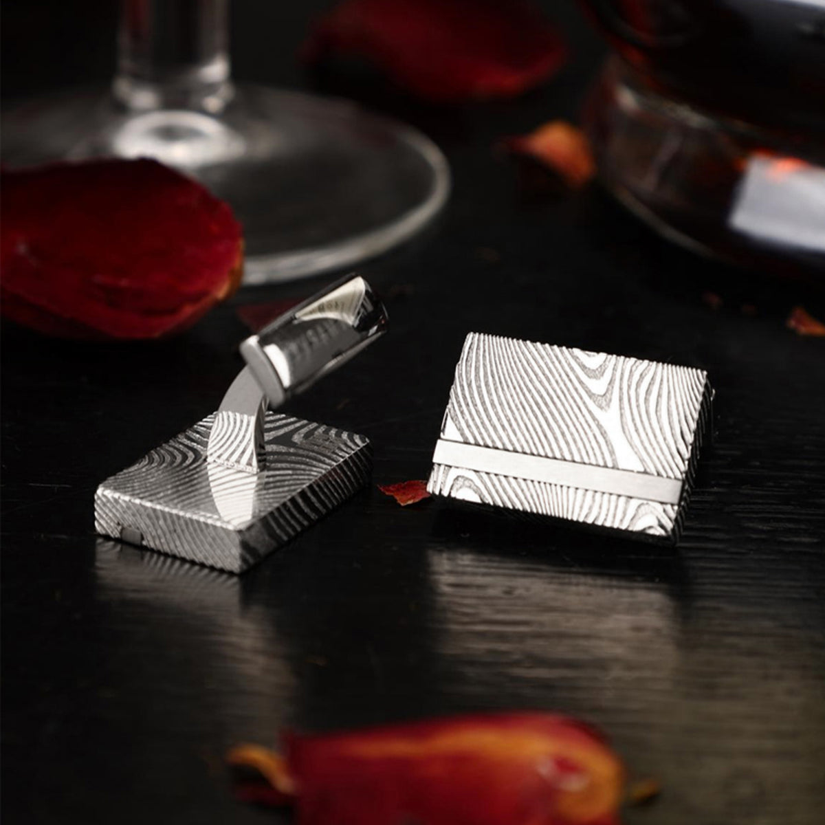 DAMASCUS STEEL Cufflinks - MM-DS01. Unparalleled Elegance