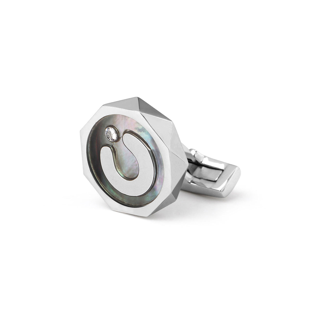 Barents Sea Chart - butterfly shell inlaid 26 letter series cufflinks MM2237A-Z Select one only